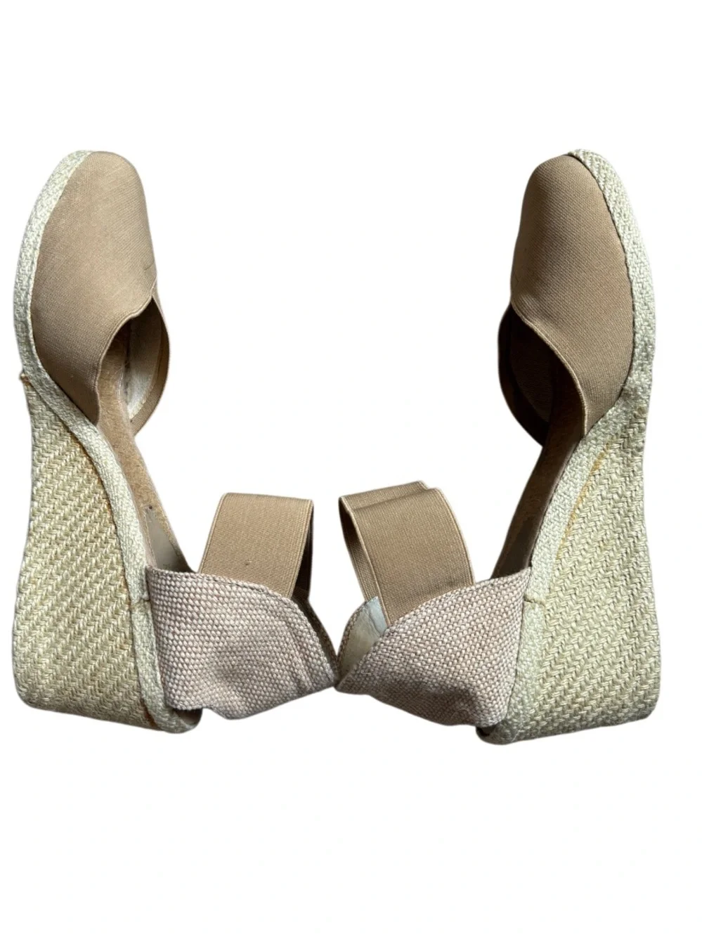Ralph Lauren Natural Charla‎ Canvas Espadrille Wedge Sandal 10 Old Money Coastal